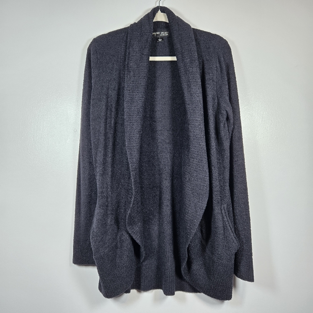Barefoot Dreams Cozychic Lite Charcoal Open Front Cardigan Sweater Size Large